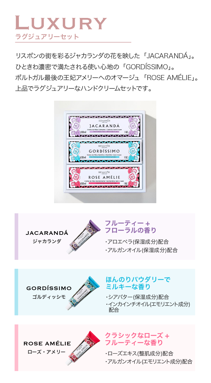 【ギフトセット】ハンドクリーム３個セットBOXタイプ（Luxury）