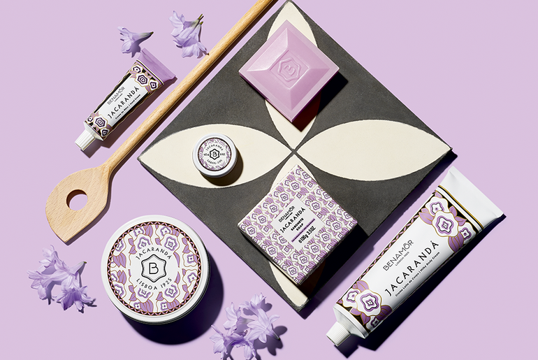milky body cream, soap bar, hand cream, lip balm, body butter