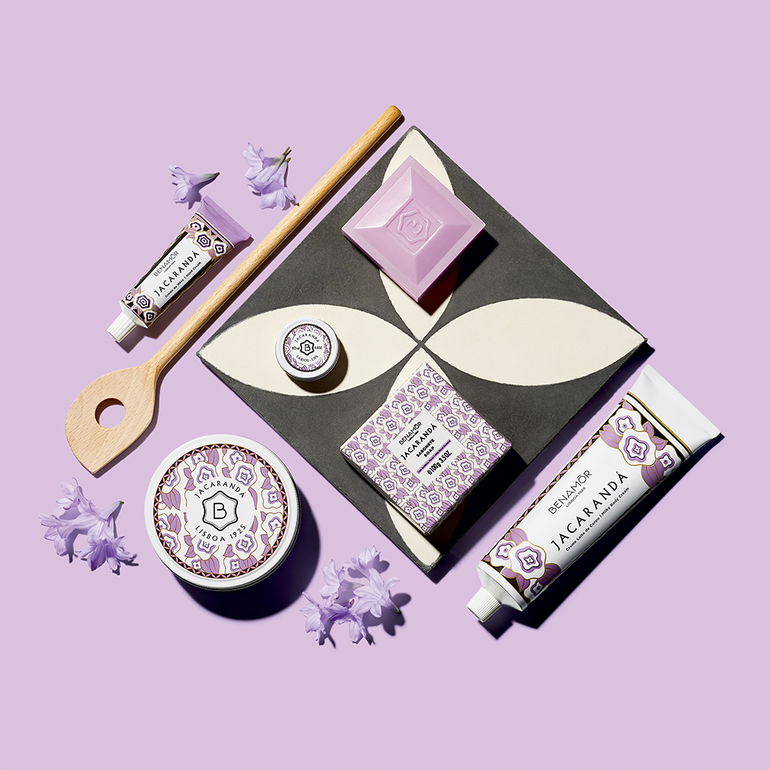 milky body cream, soap bar, hand cream, lip balm, body butter