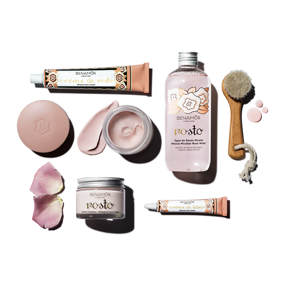 face cream, whipped face cream, micellar rose water, face mask, soap bar, lip cream